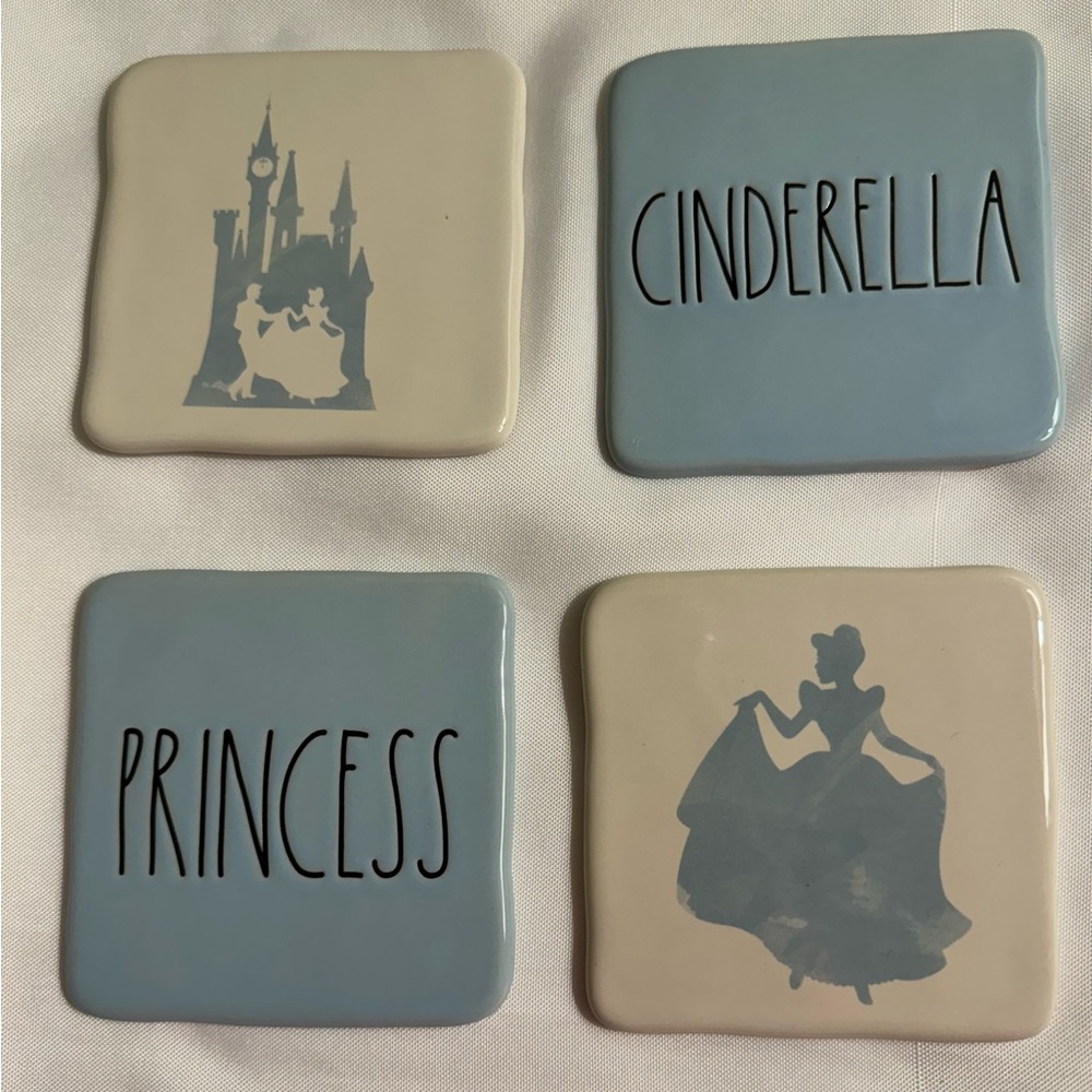 Rae Dunn Disney Cinderella Coasters - Set of 4 - NWT